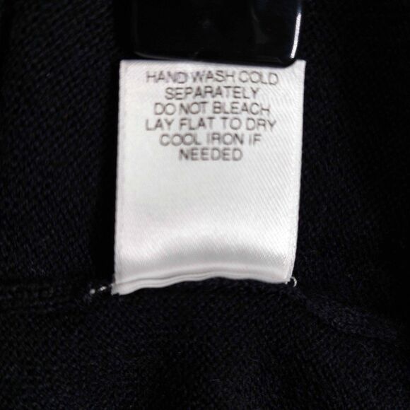 Turnbury Extra Fine Merino Wool Sweater Men’s XL Black V-Neck Classic Knit - Picture 8 of 9